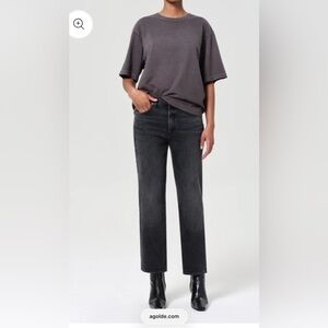 Agolde Women's Straight Leg Jeans - Dark Gray